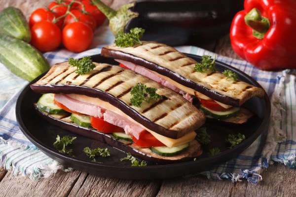 Croque monsieur à l'aubergine