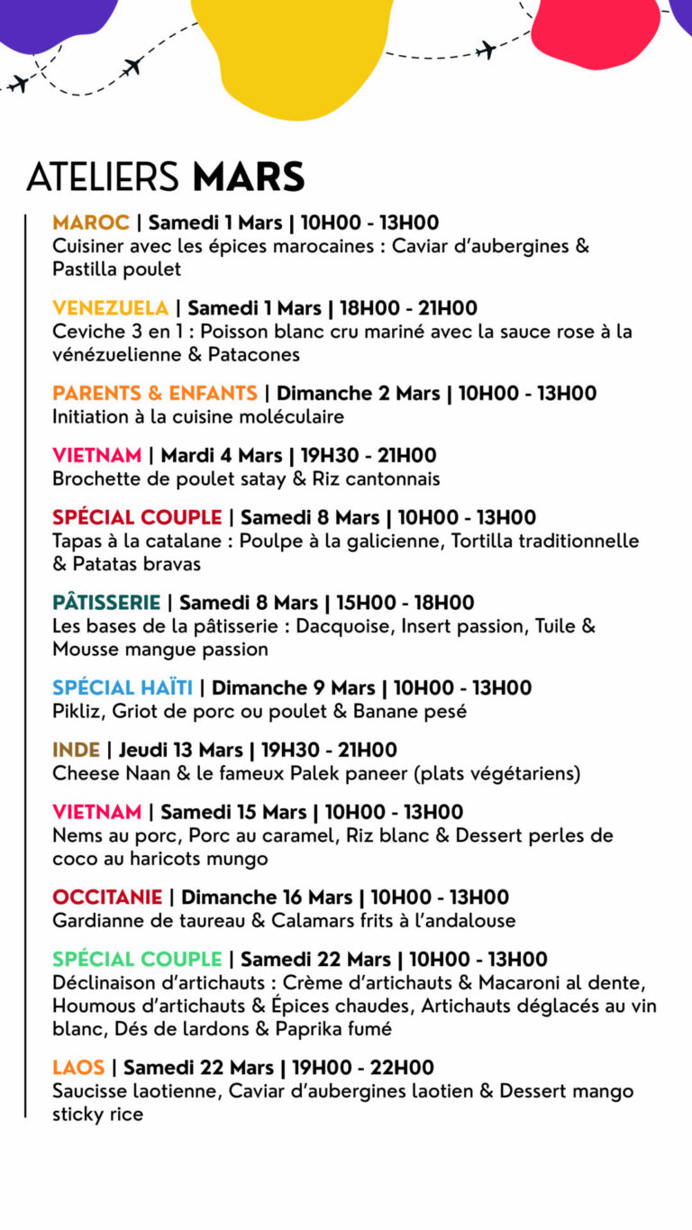 cours de cuisine montpellier mars 2025