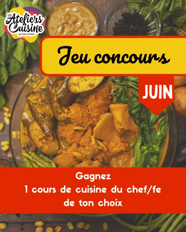 🎉 GRAND JEU CONCOURS – Spécial Mois de Juin ! 🎉

Envie de vivre une expérience culinaire unique et de cuisiner comme un vrai chef ? C’est le moment de tenter votre chance et de remporter un moment gourmand qui fera toute la différence !

👉 À gagner : 1 cours de cuisine avec le chef/fe de ton choix chez les Ateliers Cuisine Cortese à Montpellier !
Plutôt sucré ou salé ? Passionné par la cuisine du monde ou curieux de découvrir de nouvelles techniques ? Choisissez le cours qui vous inspire et venez vivre un atelier riche en saveurs et en bonne humeur !

✨ Pour participer, c’est simple :
1️⃣ Likez ce post ❤️
2️⃣ Identifiez en commentaire 2 amis avec qui vous aimeriez partager cette aventure gourmande 👩‍🍳👨‍🍳
3️⃣ Abonnez-vous à notre compte @atelier_cuisine_cortese

📅 Résultat du tirage au sort le 27 juin. Qui sera le grand gagnant ? Peut-être vous ! 🍀

—

#JeuConcours #ConcoursInstagram #CuisineMontpellier #CoursDeCuisine #Cuisine #CuisineGourmande #ConcoursFrance #JeuConcoursFrance